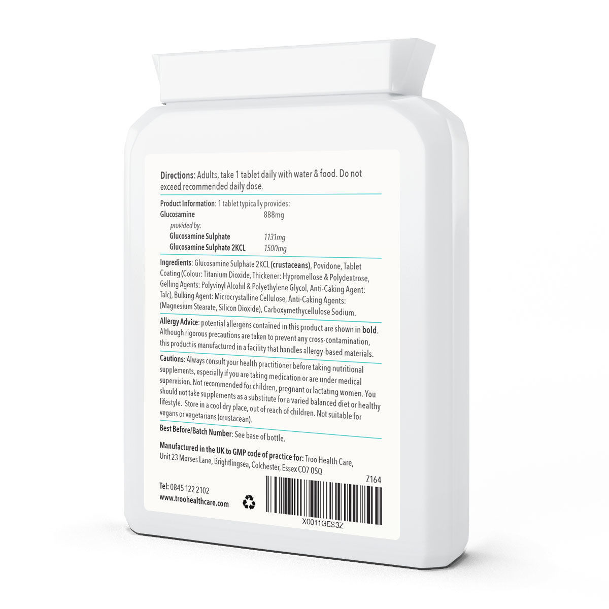 Glucosamine Sulphate 2KCL 1500mg Tablets Sulfate Joint Supplement