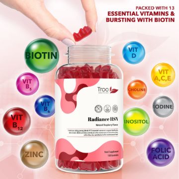 Picture of Radiance HSN Hair Skin & Nails Complex  - Raspberry Flavour Gummies