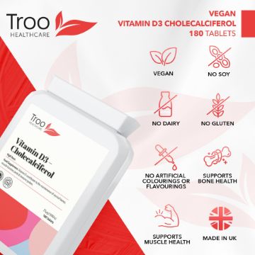 Picture of Vitamin D3 25mcg 1000iu 180 Vegan Tablets