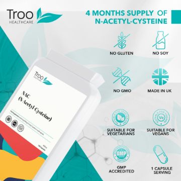 Picture of NAC N-Acetyl-Cysteine 600mg 120 Vegetarian Capsules - 4-Month Supply