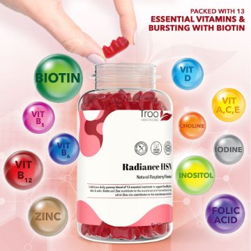 Picture of Radiance HSN Hair Skin & Nails Complex  - Raspberry Flavour Gummies