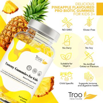 Picture of Tummy Gummies Probiotics for Kids &  Adults - Pineapple Gummies