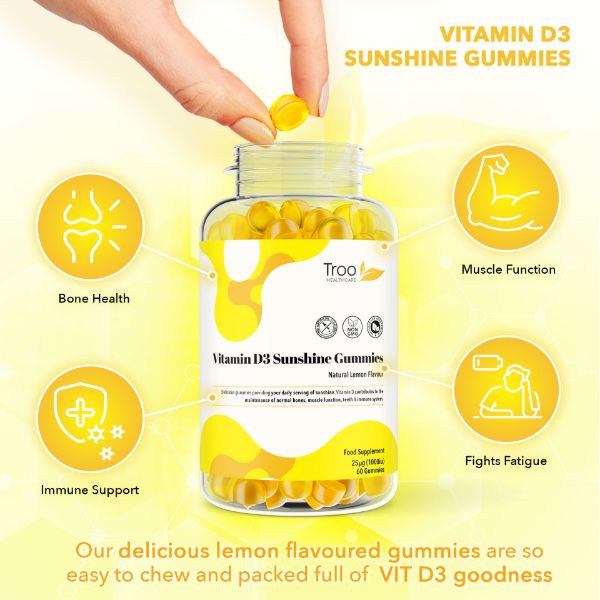 Picture of Vitamin D3 1000iu Supplement - Lemon Flavour Gummies