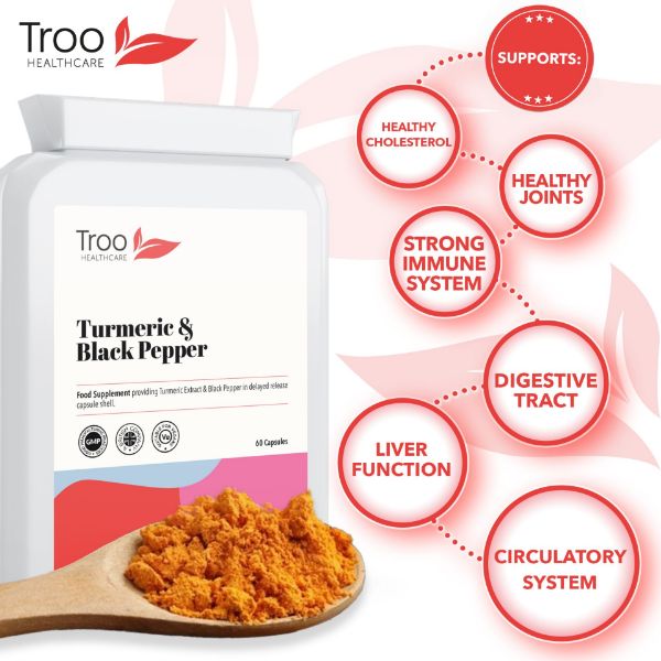 Picture of Turmeric 500mg with Black Pepper Extract 60 Capsules