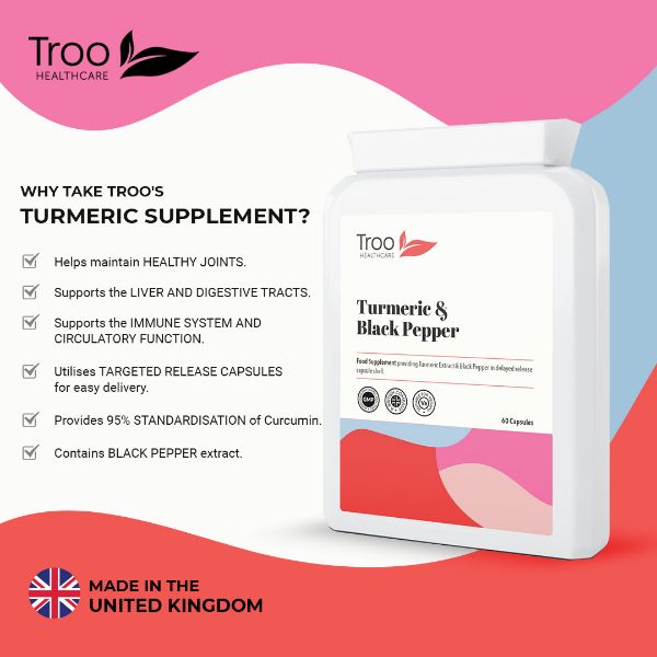 Picture of Turmeric 500mg with Black Pepper Extract 60 Capsules