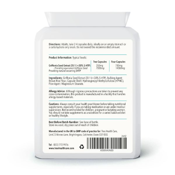 Picture of 5HTP Griffonia Seed Extract 90 Capsules