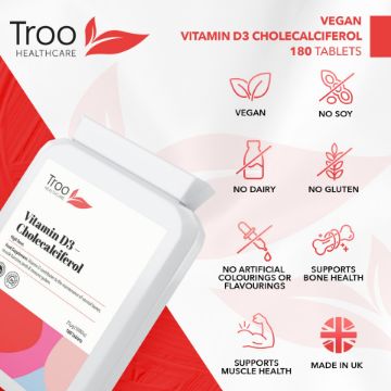 Picture of Vitamin D3 25mcg 1000iu 180 Vegan Tablets