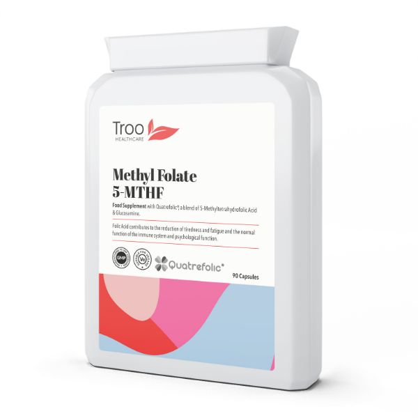 Picture of Folic Acid Methyl Folate Quatrefolic 600ug 90 Capsules